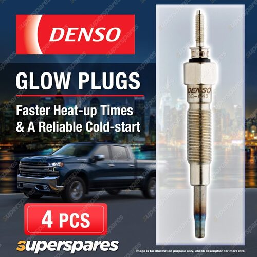 4 x Denso Glow Plugs for Mitsubishi Pajero II NH NJ NK NL III NM Triton MK 2.8