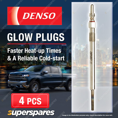 4 x Denso Glow Plugs for Chrysler Grand Voyager V RT 2.8L 120kW 4Cyl MPV 07-16