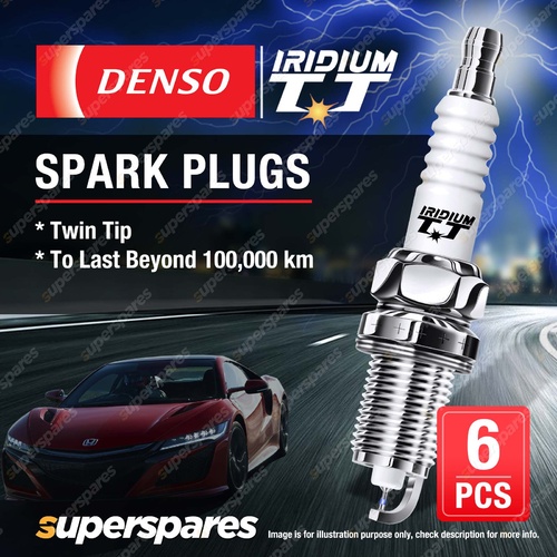 6 x Rear Denso Iridium TT Spark Plugs for Mitsubishi Magna TH TJ TW 6G74