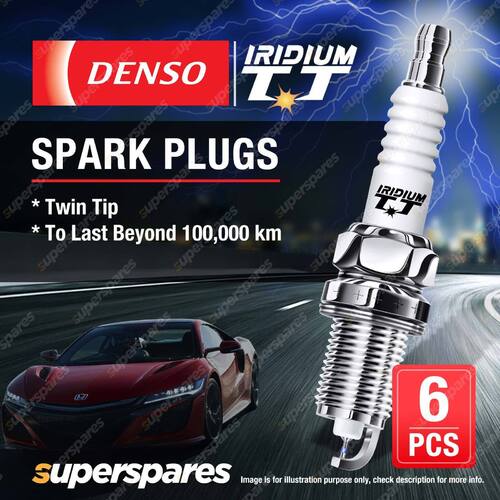 6 x Denso Iridium TT Spark Plugs for Toyota Land Cruiser Prado GRJ120 GRJ150 4.0