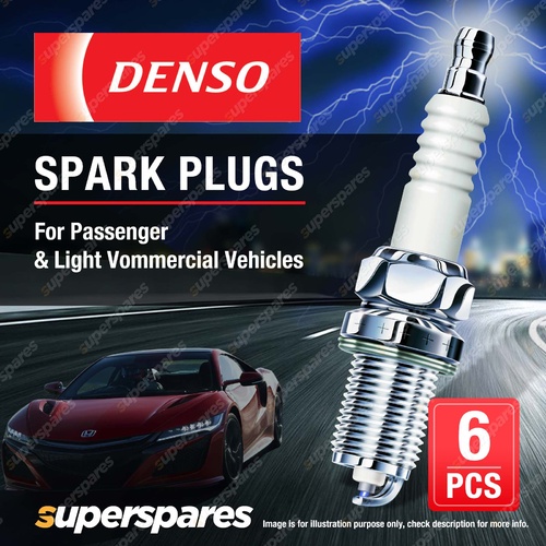 6 x Denso Spark Plugs for Toyota Land Cruiser FJ40V FJ45V FJ55V FJ40RV FJ45RV