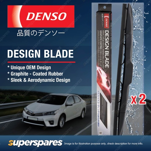 Pair Front Denso Design Wiper Blades for Toyota Yaris NCP90 SCP90 NCP91 NCP93