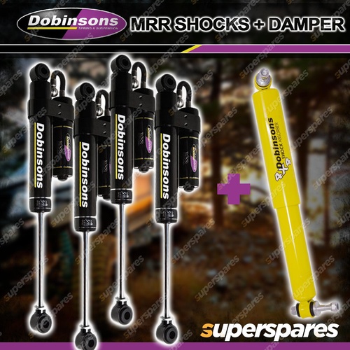 Dobinsons Monotube Shocks + Steering Damper for Nissan Patrol Y61 GU Coil Rear