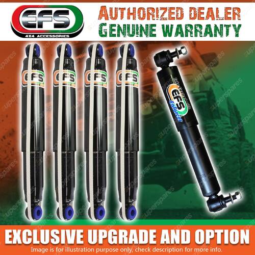 4x 30mm Lift Elite Shocks + Eye/Eye Steering Damper for Nissan Patrol GQ LWB Y60