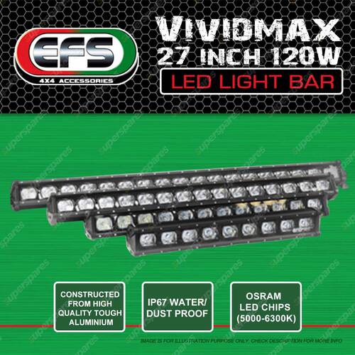 EFS Vividmax 27 inch 120W Auminium Led Light Bar IP67 Water Dust Proof