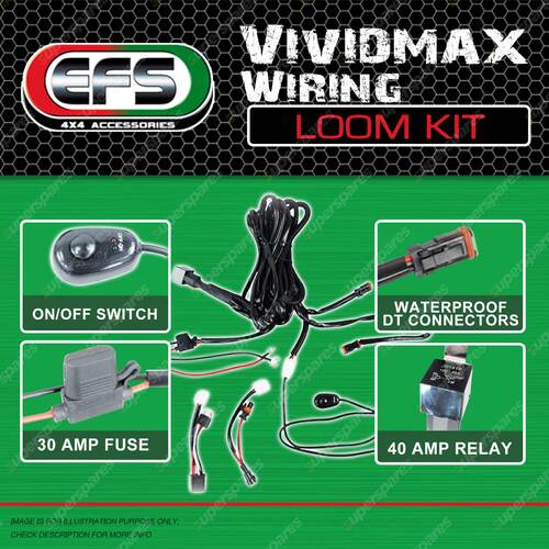 EFS Vividmax Wiring Loom Kit Controls 2 x lights Premium Quantity for offroad