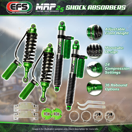 Front + Rear EFS MRP 2.5 Shock Absorbers for Mitsubishi Triton MQ MR 4WD 15-On