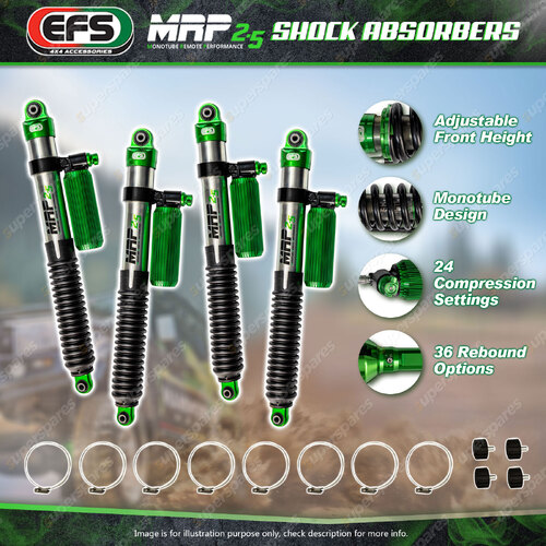 Front + Rear EFS MRP 2.5 Shock Absorbers for Jeep Wrangler JT Gladiator 2020-On