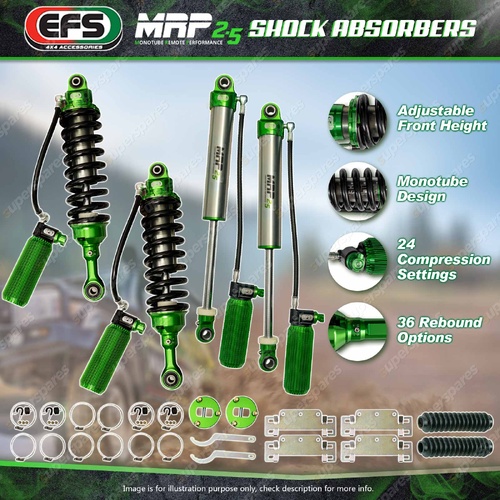 Front + Rear EFS MRP 2.5 Shock Absorbers 50mm Lift for Mitsubishi Triton MV 24+