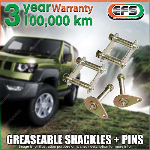 Rear EFS Greaseable Leaf Springs Shackles + Pins for Holden Jackaroo LWB 1983-92