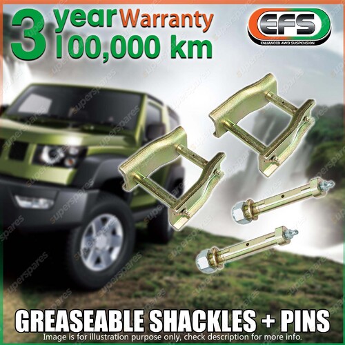 Rear EFS Greaseable Leaf Spring Shackles + Pins for Nissan Patrol MQ LWB 80-1997