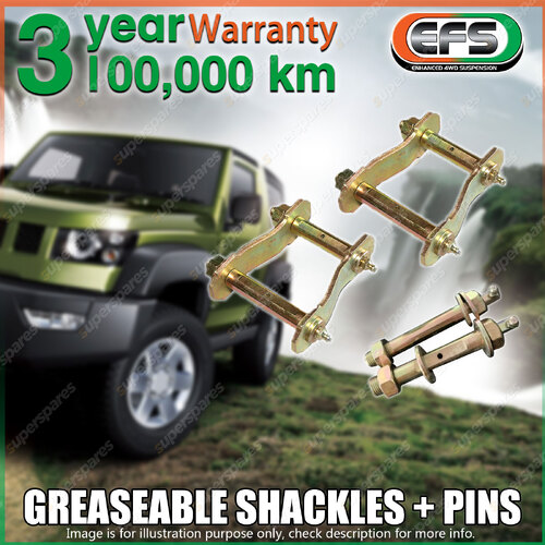 Rear EFS Greaseable Leaf Spring Shackles + Pins for Toyota Hilux RN110 LN111