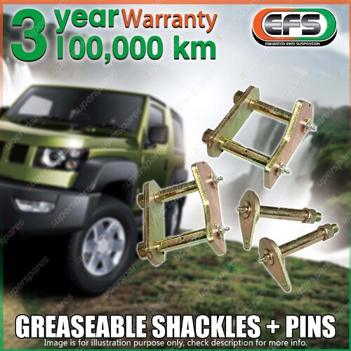 Rear EFS Greaseable Shackles + Pins for Toyota Landcruiser FJ HJ 45 Series 80-86