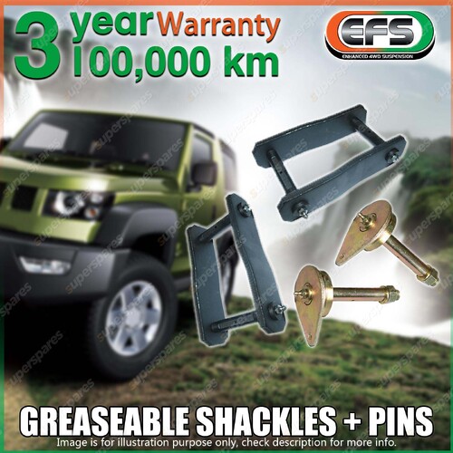 Rear EFS Extended Leaf Spring Shackles + Pins for Toyota Landcruiser HVDJ76R