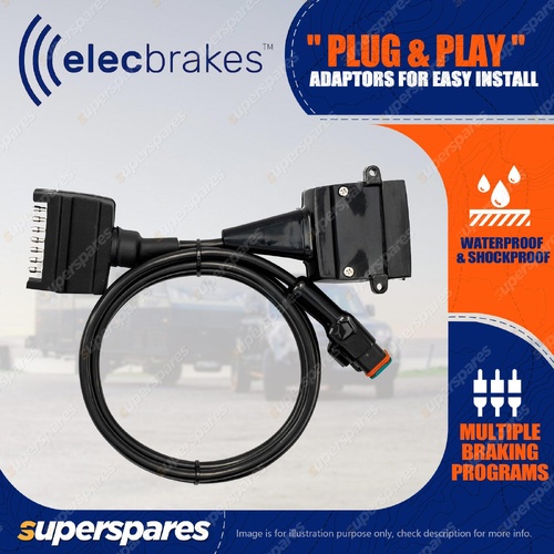 Elecbrakes Plug and Play Adapter 7 Flat Pin Plug to 12 Flat Pin Socket A7-12