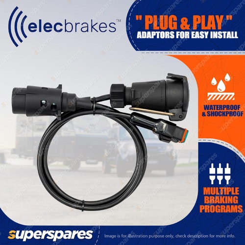 Elecbrakes Plug and Play Adapter Large Round 7 Pin Plug to 7 Pin Socket A7LR-7LR