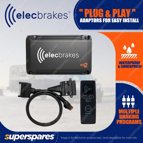 Elecbrakes Electric Brake Controller + Adaptor + Remote Bundle A7-12 Socket