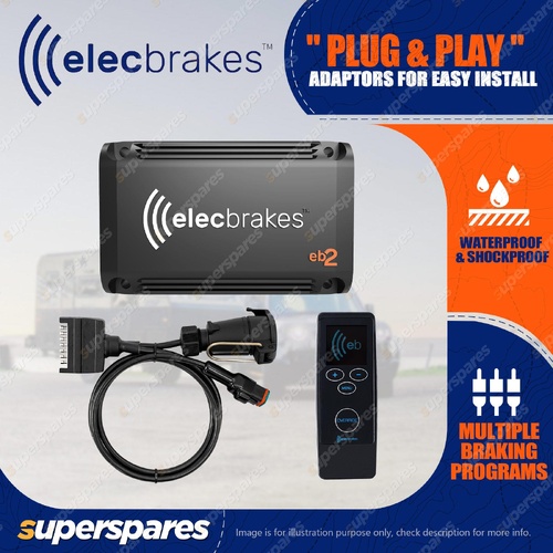 Elecbrakes Electric Brake Controller + Adaptor + Remote Bundle A7-7LR Socket