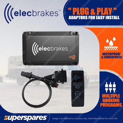 Elecbrakes Electric Brake Controller + Adaptor + Remote Bundle A7SR-12 Socket