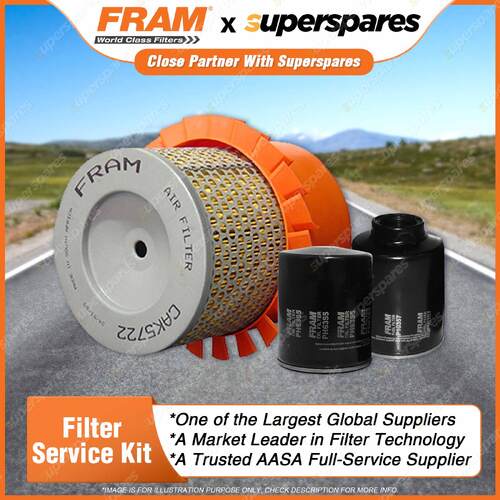 Fram Filter Service Kit Oil Air Fuel for Mitsubishi Triton MH 4D56 09/1990-1991