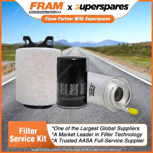 Fram Filter Service Kit Oil Air Fuel for Volkswagen Caddy 2K 4cyl 1.6L Petrol