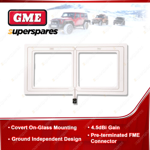 GME Transparent On-Glass UHF CB Radio Antenna 4.5dBi Gain Suit Car Truck 4WD