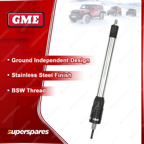 GME Elevated-Feed Antenna Base with 4.5m Cable - BSW Thread - Stainless Steel