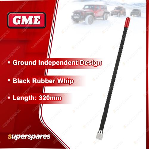 GME 320mm Rubber 27MHZ Antenna - Black Rubber Whip 4WD Offroad Boad AE-SS2001