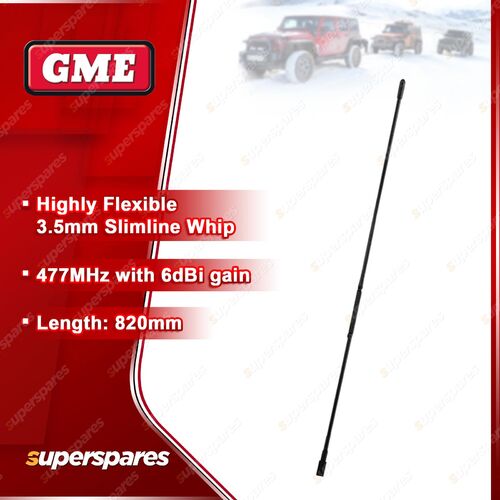 GME 820mm Flexible Slimline 6DBI UHF Whip Assembly - Suit AE-SS4016B