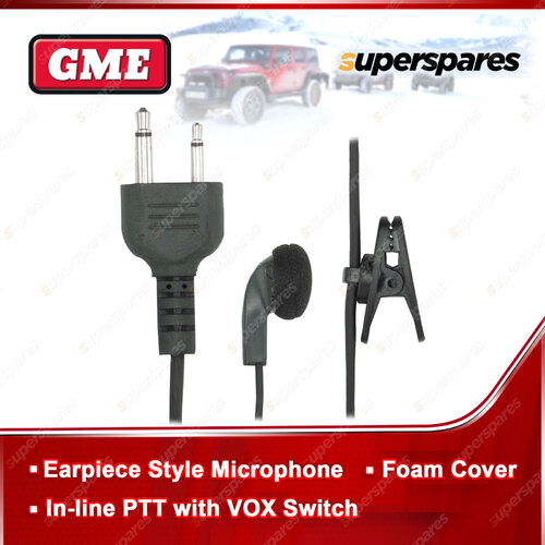 GME Earpiece Style Microphone with VOX Switch - Suit Radio TX-SS610 / TX-SS670