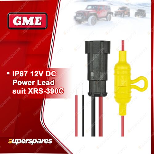 GME IP67 12V DC Power Lead LE016 - Suit XRS-390C / TX4600 / TX4610