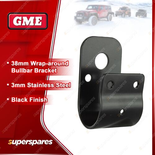 GME 38mm Black Stainless Steel Wrap-Around Bullbar Bracket MB-SS101B