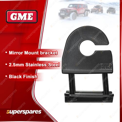 GME 2.5Mm Black Mirror Mount Stainless Steel Bracket With Cable Slot MB-SS411B