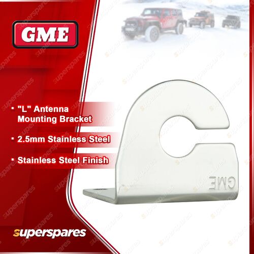 GME 2.5Mm Stainless Steel L Antenna Mounting Bracket With Cable Slot MB415SS