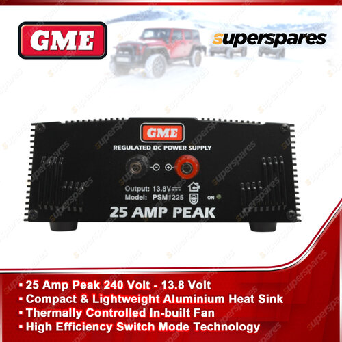 GME 25 Amp Peak 240 Volt 13.8 Volt Switch Power Mode Supply with Lead