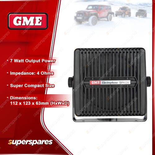 GME 7 Watt 4 Ohms Black Extension Speaker - 112 x 123 x 63mm SPK-SS09