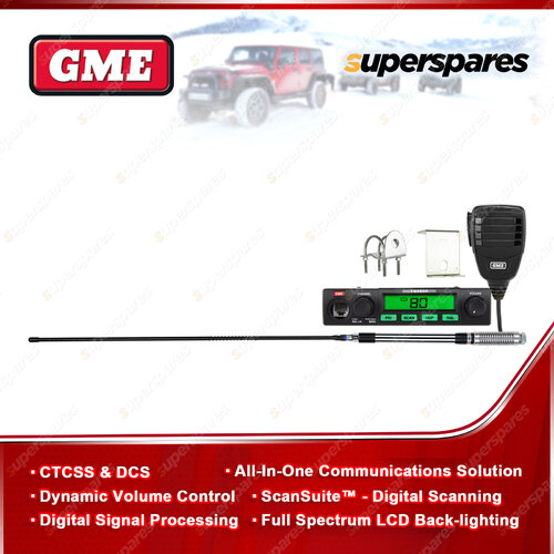 GME 5 Watt Compact UHF CB Radio Value Pack with Microphone Antenna TX-SS3500SVP