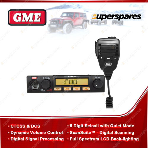 GME 5 Watt Compact UHF CB Radio With Microphone and lead TX-SS3510S