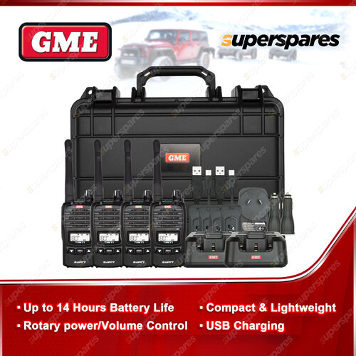 GME 2 Watt UHF CB Handheld Radio Kit - Quad Pack Offroad Adventure TX677QP