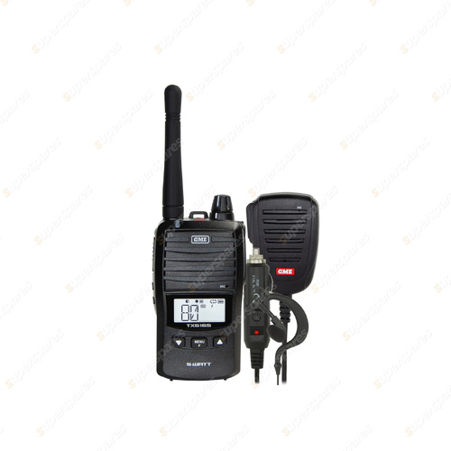 GME 5/1 Watt UHF CB Handheld Radio Including Accessories Balck Colour - TX6165