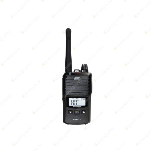 GME 5/1 Watt IP67 UHF CB Handheld Radio 2 Watt Speaker Balck Colour - TX6165X