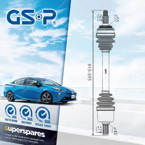 GSP Front Left CV Joint Drive Shaft for Honda Prelude 4WS BA4 BA5 B20A 85-93