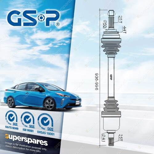 GSP Front Right CV Joint Drive Shaft for Hyundai Coupe RD Lavita XD Tiburon GK