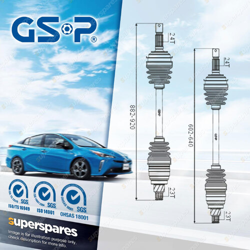 GSP LH+RH CV Joint Drive Shafts for Daihatsu Charade G102S G200S 1.3L HCE 89-96