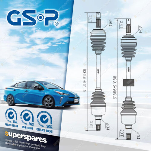 GSP LH + RH CV Joint Drive Shafts for Daihatsu Applause A101S 1.6L HDE I4 16v