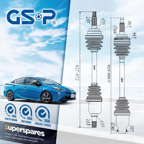 GSP LH + RH CV Joint Drive Shafts for Ford Laser KJ 1.8L BP I4 16v 92KW 94-98