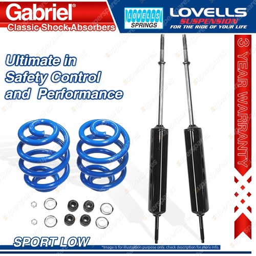 2 Front Sport Low Gabriel Classic Shocks + Lovells Springs for Holden FJ FE FC