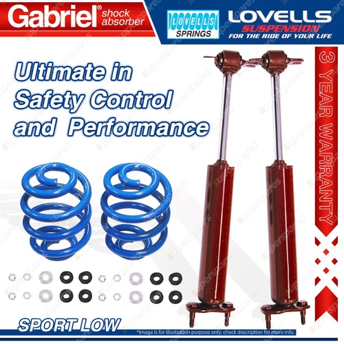 Front Sport Low Gabriel Guardian Shocks + Lovells Springs for Ford Mustang 67-70