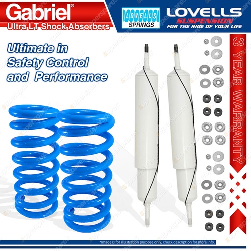 Front Raised Gabriel Ultra LT Shocks + Lovells Springs for Land Rover County 130