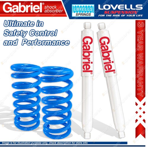 2 Rear Raised Gabriel Ultra LT Shocks + Lovells Springs for Nissan Patrol GU Y61